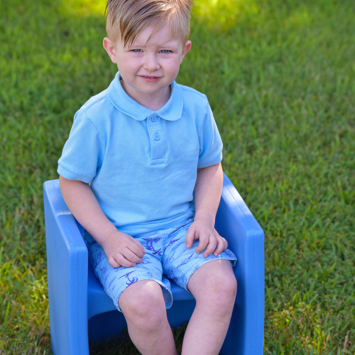 Children's Factory Indoor Outdoor Kids Cube Chair For Classroom, Sky Blue - VMInnovations