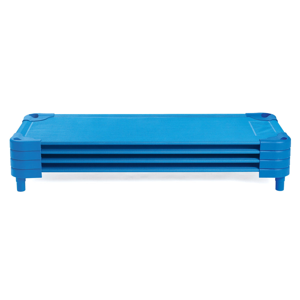 Angeles Value Line Standard Portable Stackable Nap Cots for Kids, Blue (4 Pack) - VMInnovations