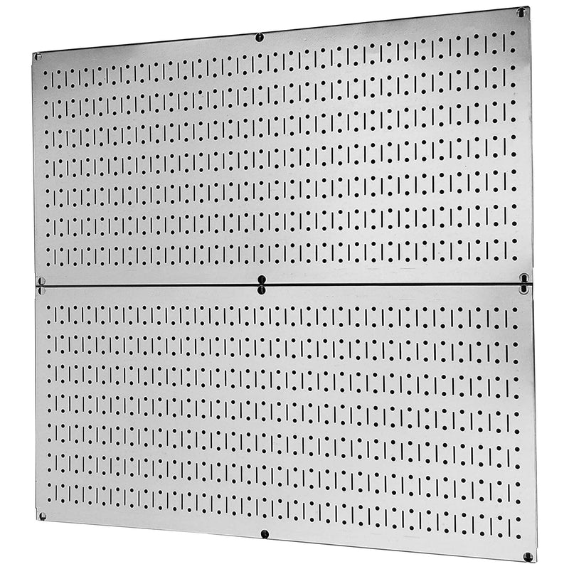 32x16" Horizontal Pegboard Garage Tool Organizer, Metallic (2 Pack) (Open Box)