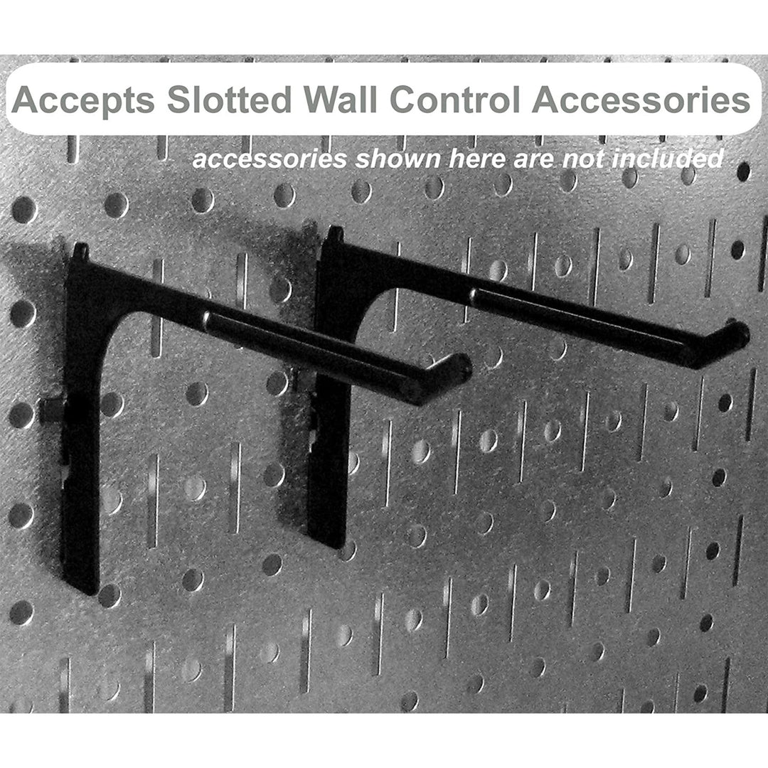 Wall Control 32x16" Horizontal Pegboard Garage Tool Organizer, Metallic (2 Pack) - VMInnovations