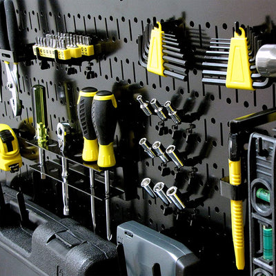 Wall Control 32" x 16" Horizontal Pegboard Garage Tool Organizer, Black (2 Pack)
