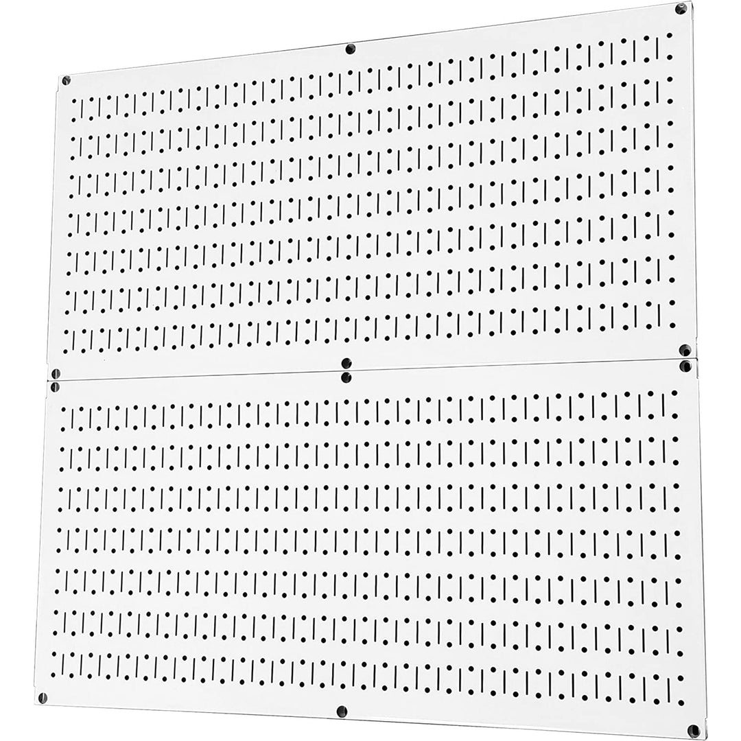 Wall Control 32" x 16" Horizontal Pegboard Garage Tool Organizer, White (2 Pack) - VMInnovations