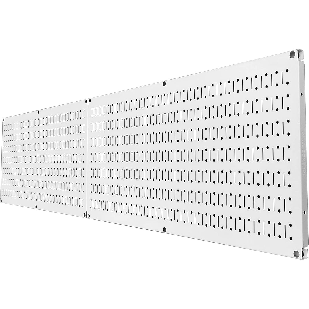 Wall Control 32" x 16" Horizontal Pegboard Garage Tool Organizer, White (2 Pack) - VMInnovations