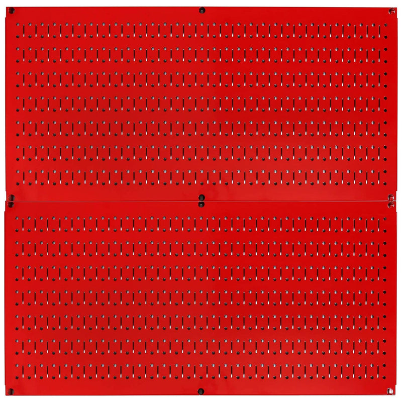 32" x 16" Horizontal Pegboard Garage Tool Organizer, Red (2 Pack) (Open Box)