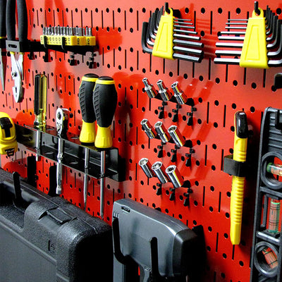 32" x 16" Horizontal Pegboard Garage Tool Organizer, Red (2 Pack) (Open Box) - VMInnovations