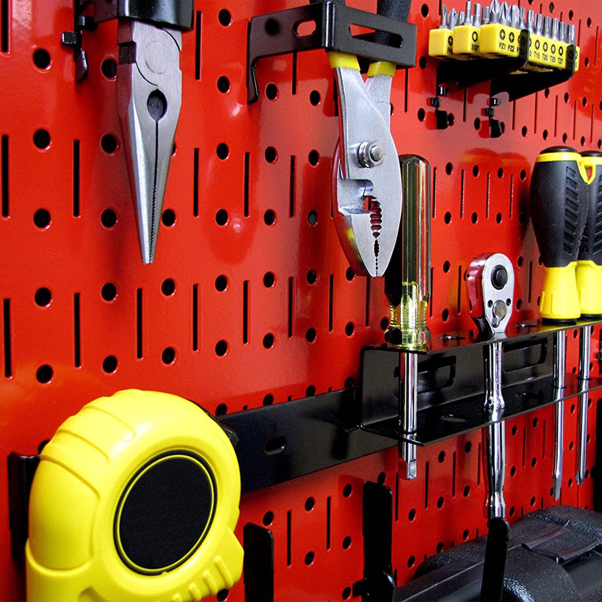 32" x 16" Horizontal Pegboard Garage Tool Organizer, Red (2 Pack) (Open Box) - VMInnovations
