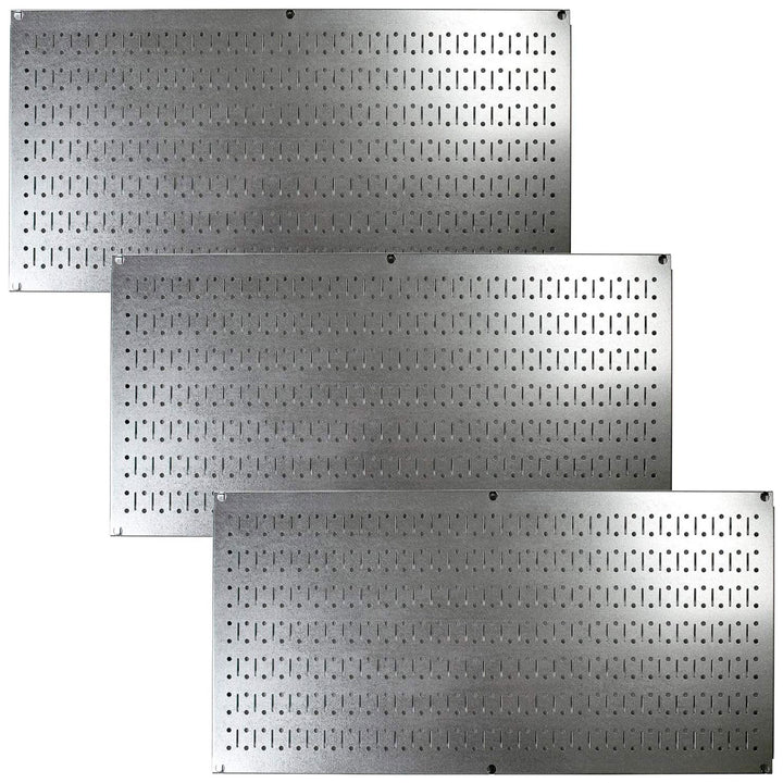 32"x16" Horizontal Pegboard Garage Tool Organizer, Silver (3 Pack) (Open Box)