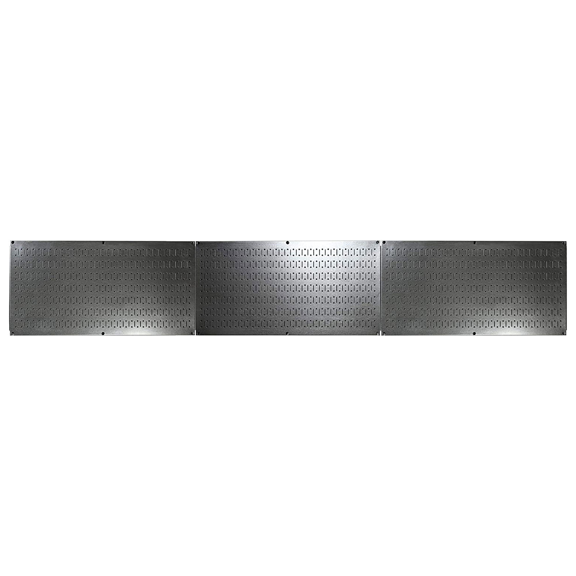 Wall Control 32"x16" Horizontal Pegboard Garage Tool Organizer, Silver (3 Pack) - VMInnovations