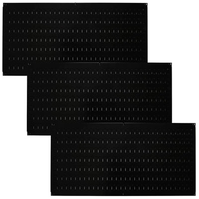 Wall Control 32" x 16" Horizontal Pegboard Organizer, Black (3 Pack) (Used)