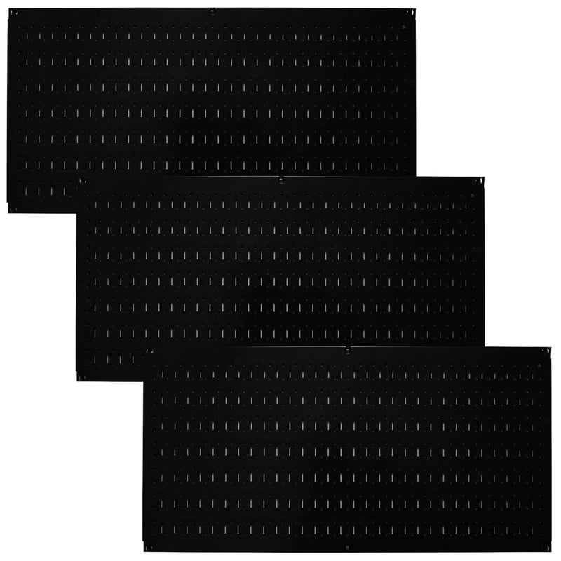 Wall Control 32"x16" Horizontal Pegboard Organizer, Black (3 Pack) (Open Box)