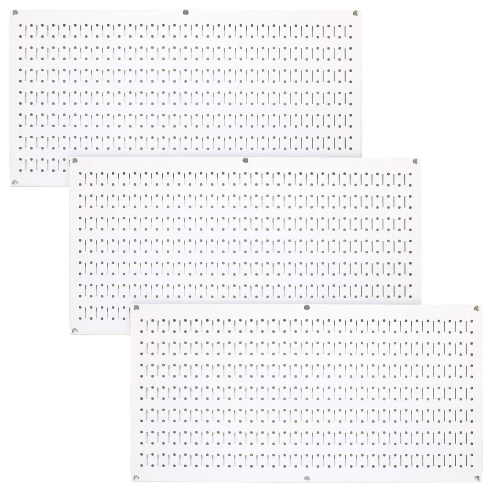 32" x 16" Horizontal Pegboard Garage Tool Organizer, White (3 Pack) (Open Box) - VMInnovations