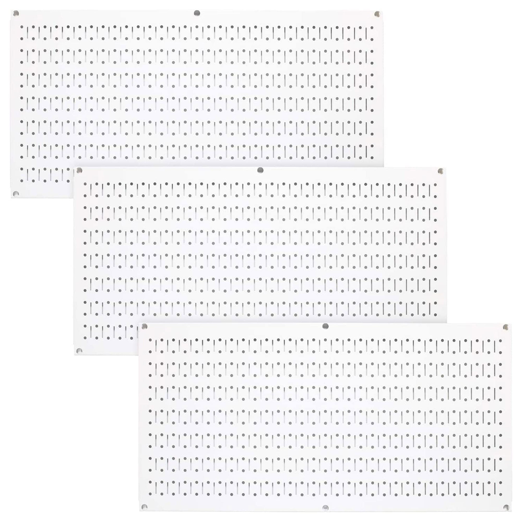 32" x 16" Horizontal Pegboard Garage Tool Organizer, White (3 Pack) (Open Box) - VMInnovations