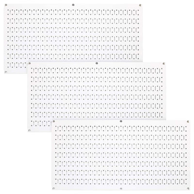 32" x 16" Horizontal Pegboard Garage Tool Organizer, White (3 Pack) (Open Box)