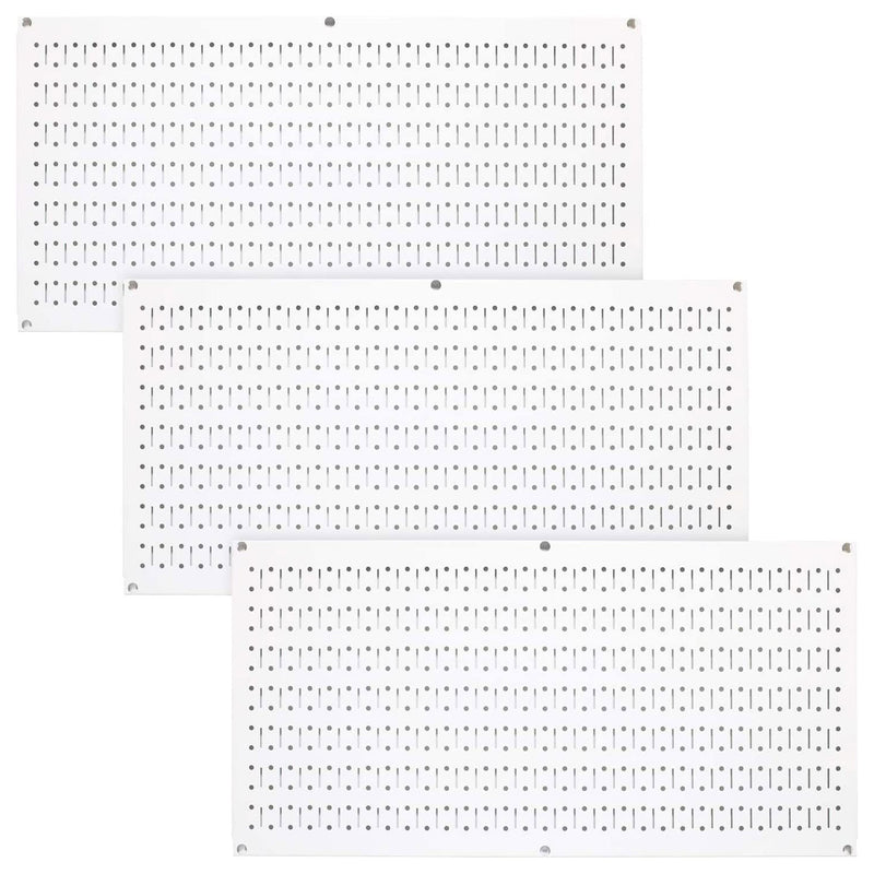 Wall Control 32" x 16" Horizontal Pegboard Tool Organizer, White (3 Pack) (Used)