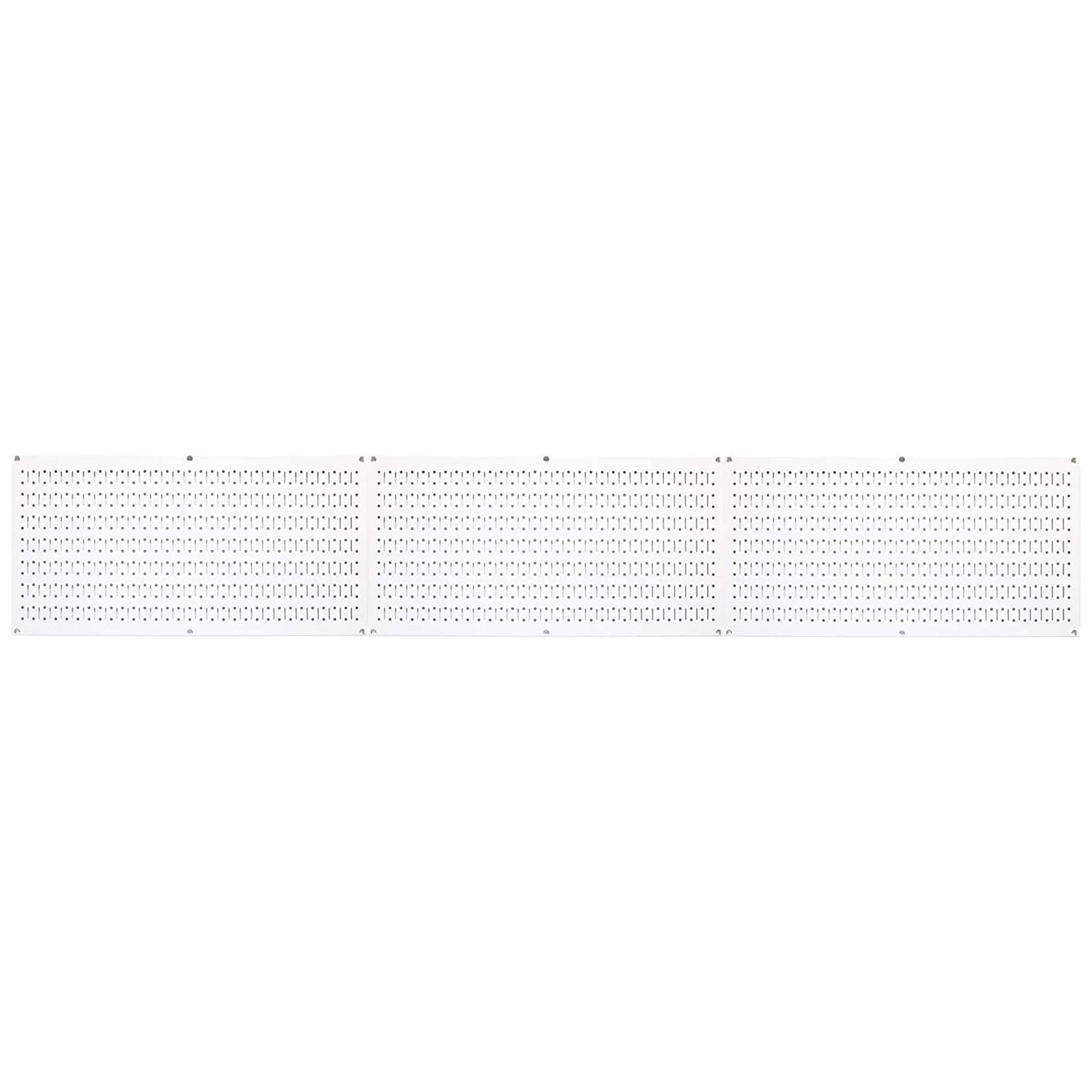 32" x 16" Horizontal Pegboard Garage Tool Organizer, White (3 Pack) (Open Box) - VMInnovations