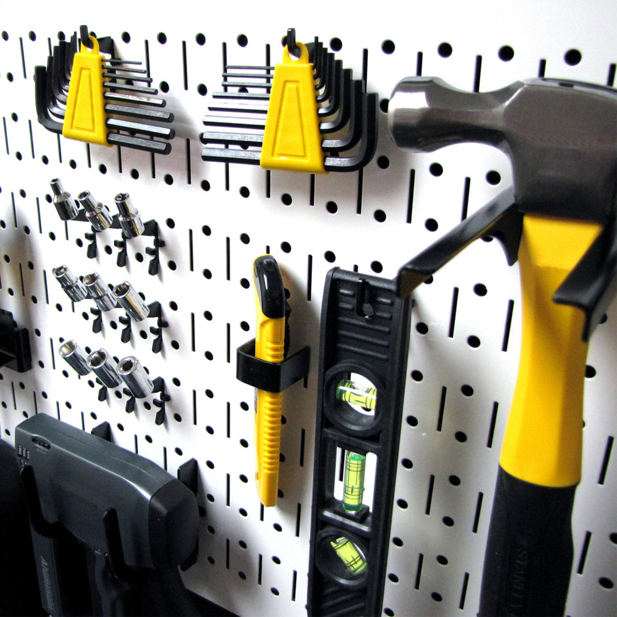 32" x 16" Horizontal Pegboard Garage Tool Organizer, White (3 Pack) (Open Box) - VMInnovations