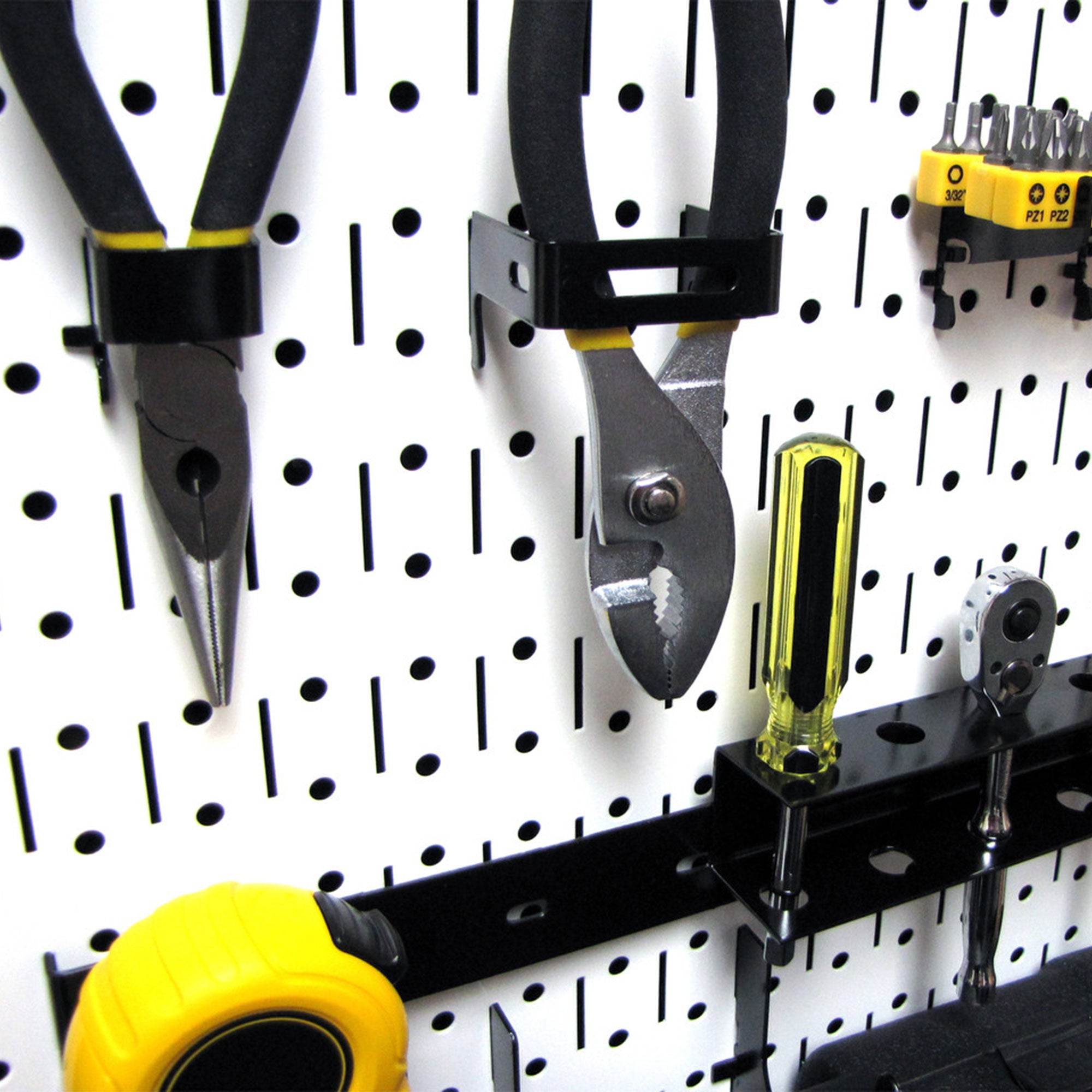 32" x 16" Horizontal Pegboard Garage Tool Organizer, White (3 Pack) (Open Box) - VMInnovations