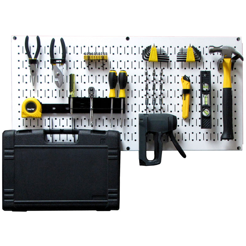 Wall Control 32" x 16" Horizontal Pegboard Garage Tool Organizer, White (3 Pack)