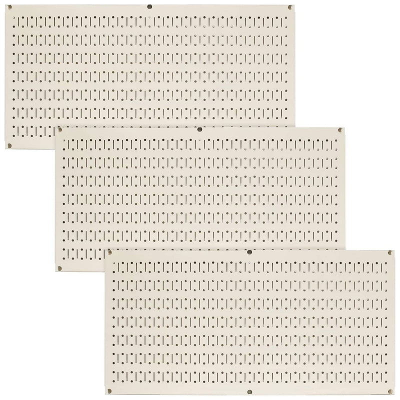 Wall Control 32" x 16" Horizontal Pegboard Garage Tool Organizer, Beige (3 Pack)