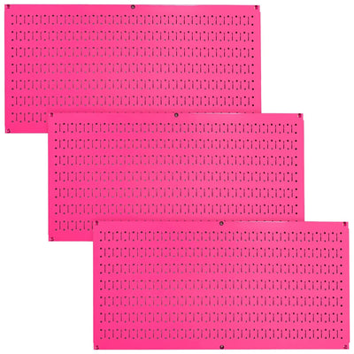 Wall Control 32" x 16" Horizontal Pegboard Garage Tool Organizer, Pink (3 Pack) - VMInnovations