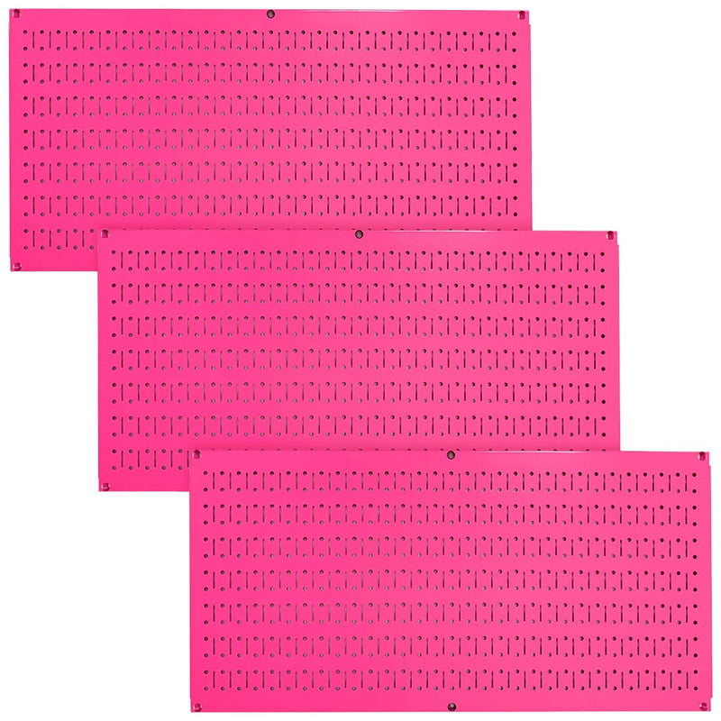 Wall Control 32" x 16" Horizontal Pegboard Garage Tool Organizer, Pink (3 Pack)