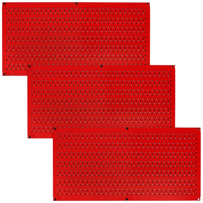 Wall Control 32x16" Horizontal Pegboard Tool Organizer, Red (3 Pack) (Open Box)