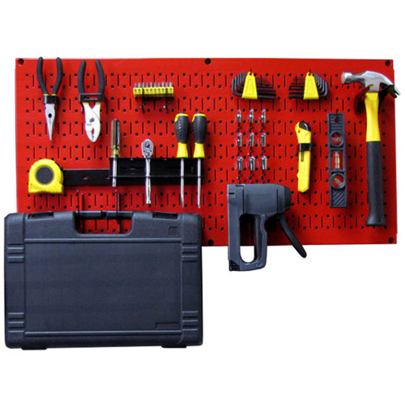 Wall Control 32x16" Horizontal Pegboard Tool Organizer, Red (3 Pack) (Open Box)