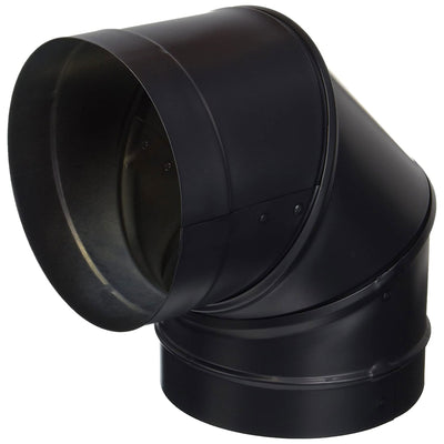 DuraVent DuraBlack 6" Drip Free Single Wall 90 Degree Elbow Stove Pipe, Black - VMInnovations