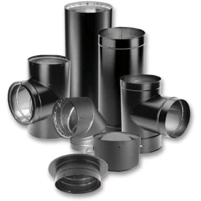 DuraVent DuraBlack 6" Drip Free Single Wall 90 Degree Elbow Stove Pipe, Black - VMInnovations