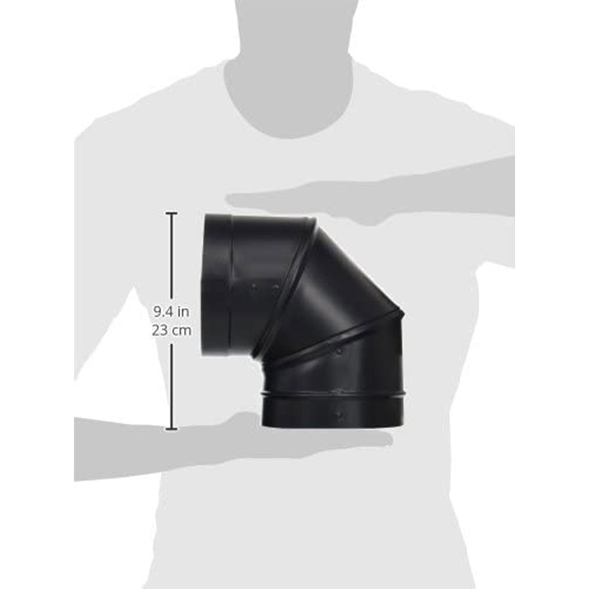 DuraVent DuraBlack 6" Drip Free Single Wall 90 Degree Elbow Stove Pipe, Black - VMInnovations
