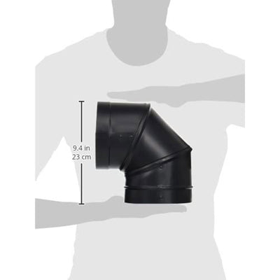 DuraVent DuraBlack 6" Drip Free Single Wall 90 Degree Elbow Stove Pipe, Black - VMInnovations