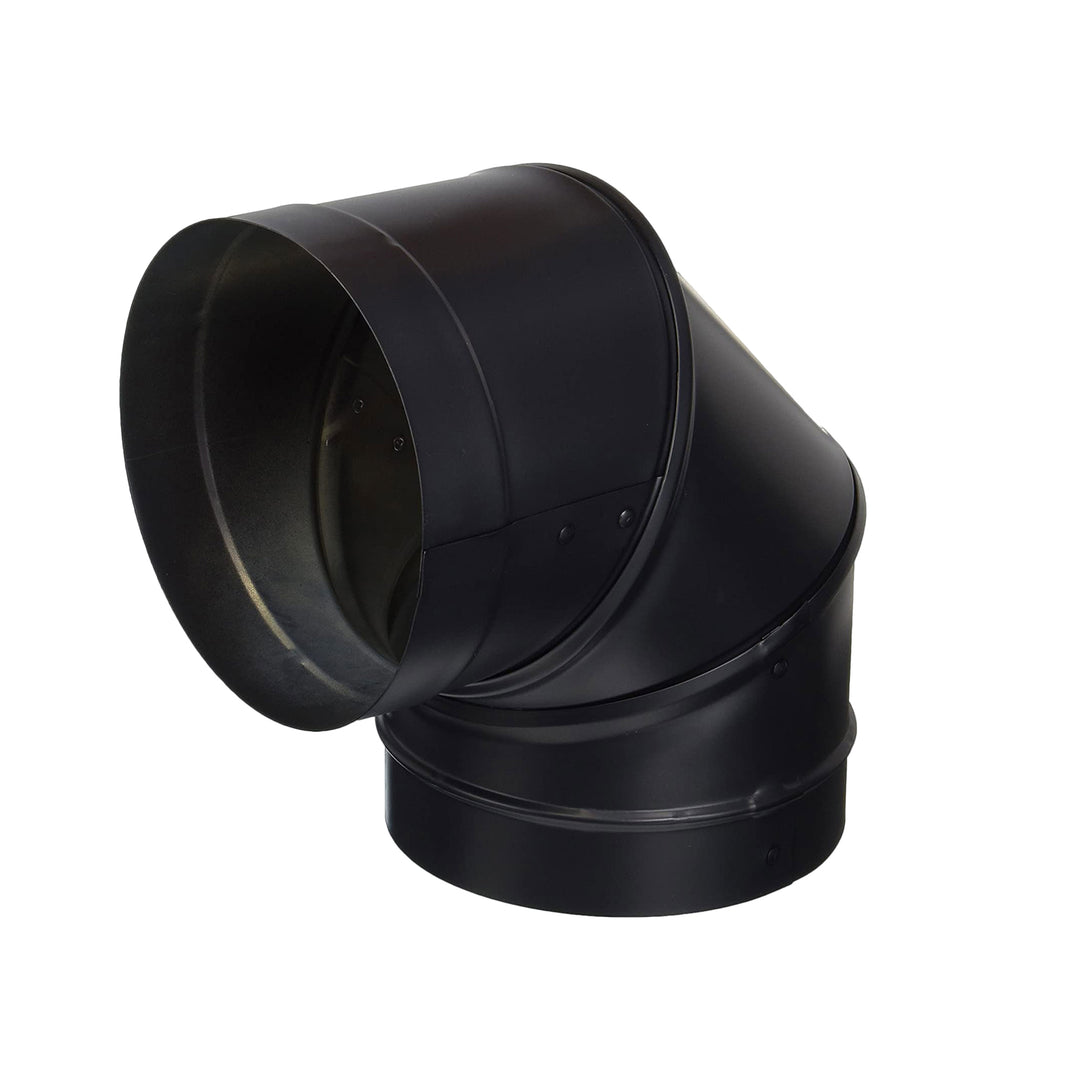DuraVent DuraBlack 6" Drip Free Single Wall 90 Degree Elbow Stove Pipe, Black - VMInnovations
