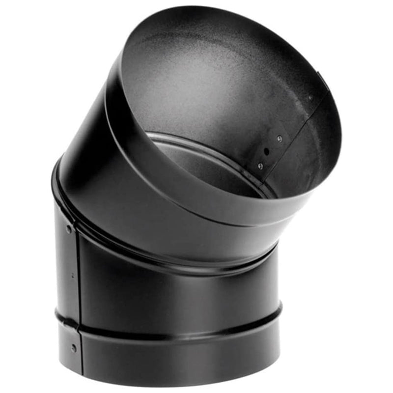 DuraVent  6" Drip Free Single Wall 45 Degree Elbow Stove Pipe, Black (Open Box)