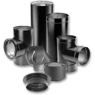 DuraVent  6" Drip Free Single Wall 45 Degree Elbow Stove Pipe, Black (Open Box) - VMInnovations