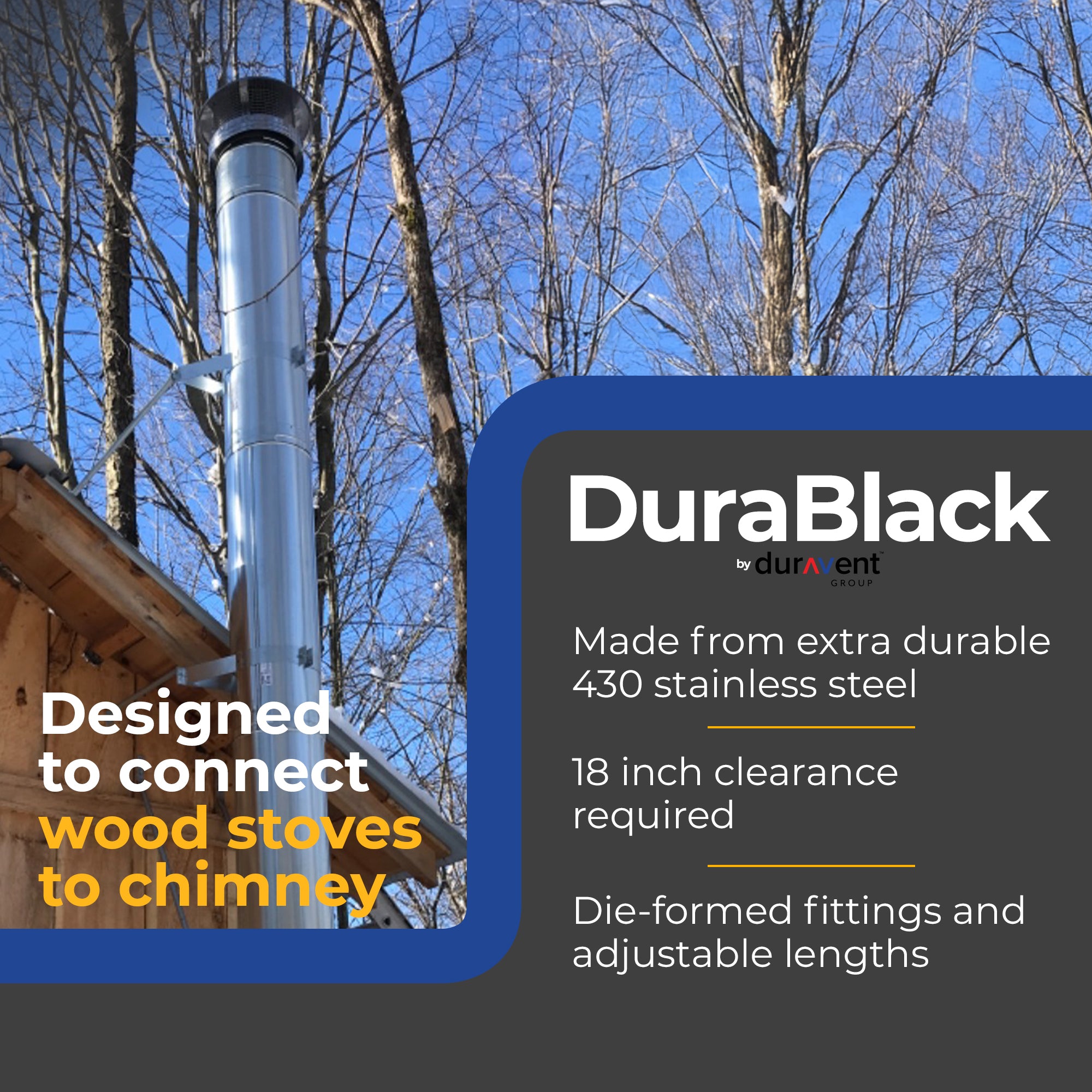 DuraVent  6" Drip Free Single Wall 45 Degree Elbow Stove Pipe, Black (Open Box)