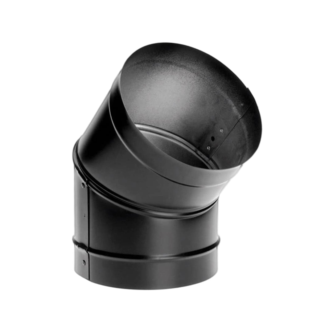 DuraVent DuraBlack 6" Stainless Steel Single Wall 45 Degree Elbow Stove Pipe - VMInnovations