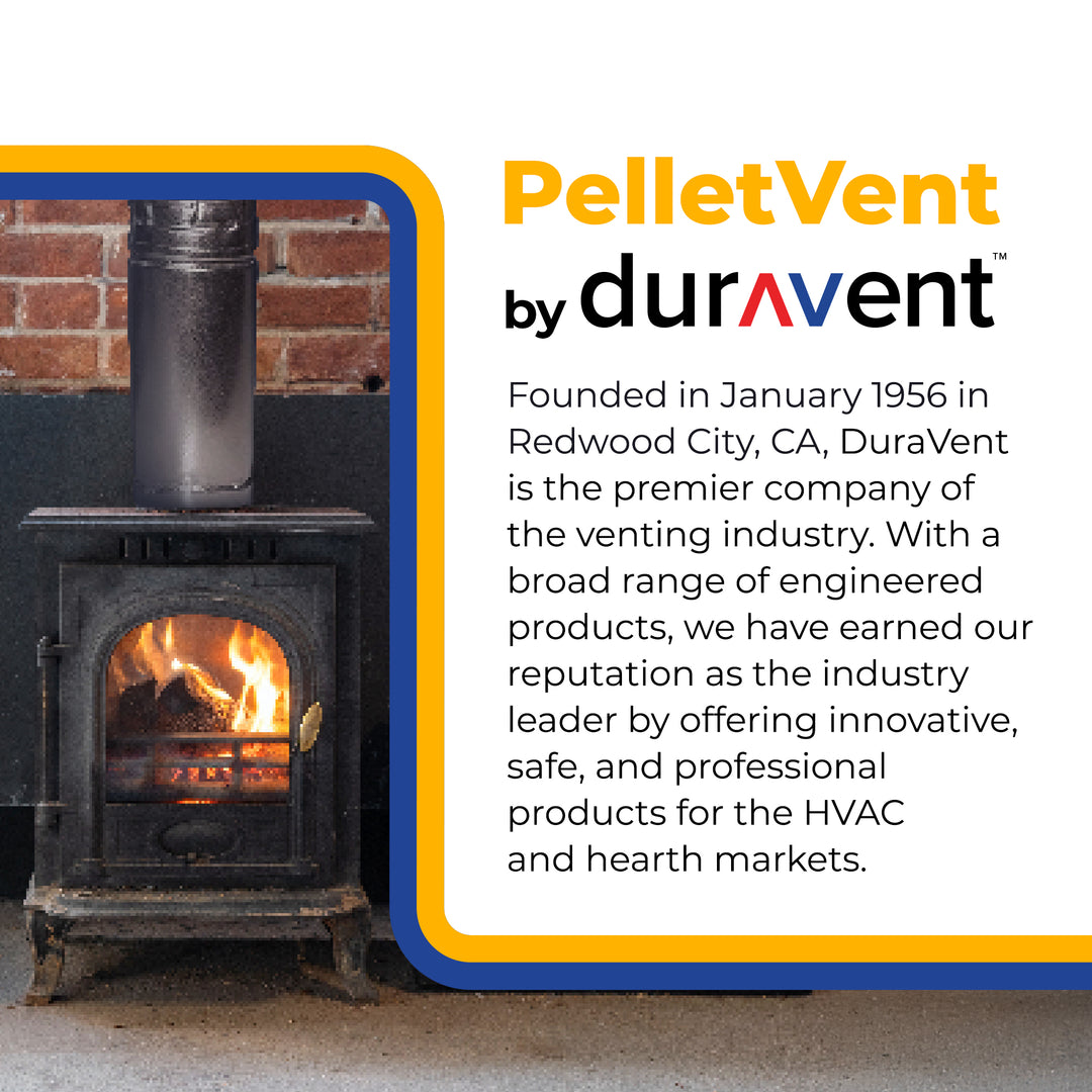 DuraVent PelletVent 36" L x 3" Diameter Double Wall Straight Steel Stove Pipe - VMInnovations