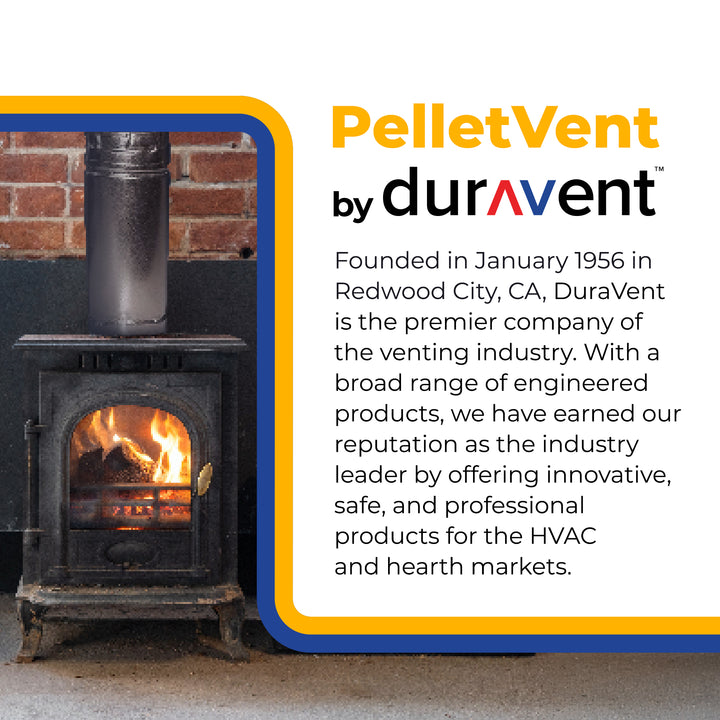 DuraVent PelletVent 36" L x 3" Diameter Double Wall Straight Steel Stove Pipe - VMInnovations