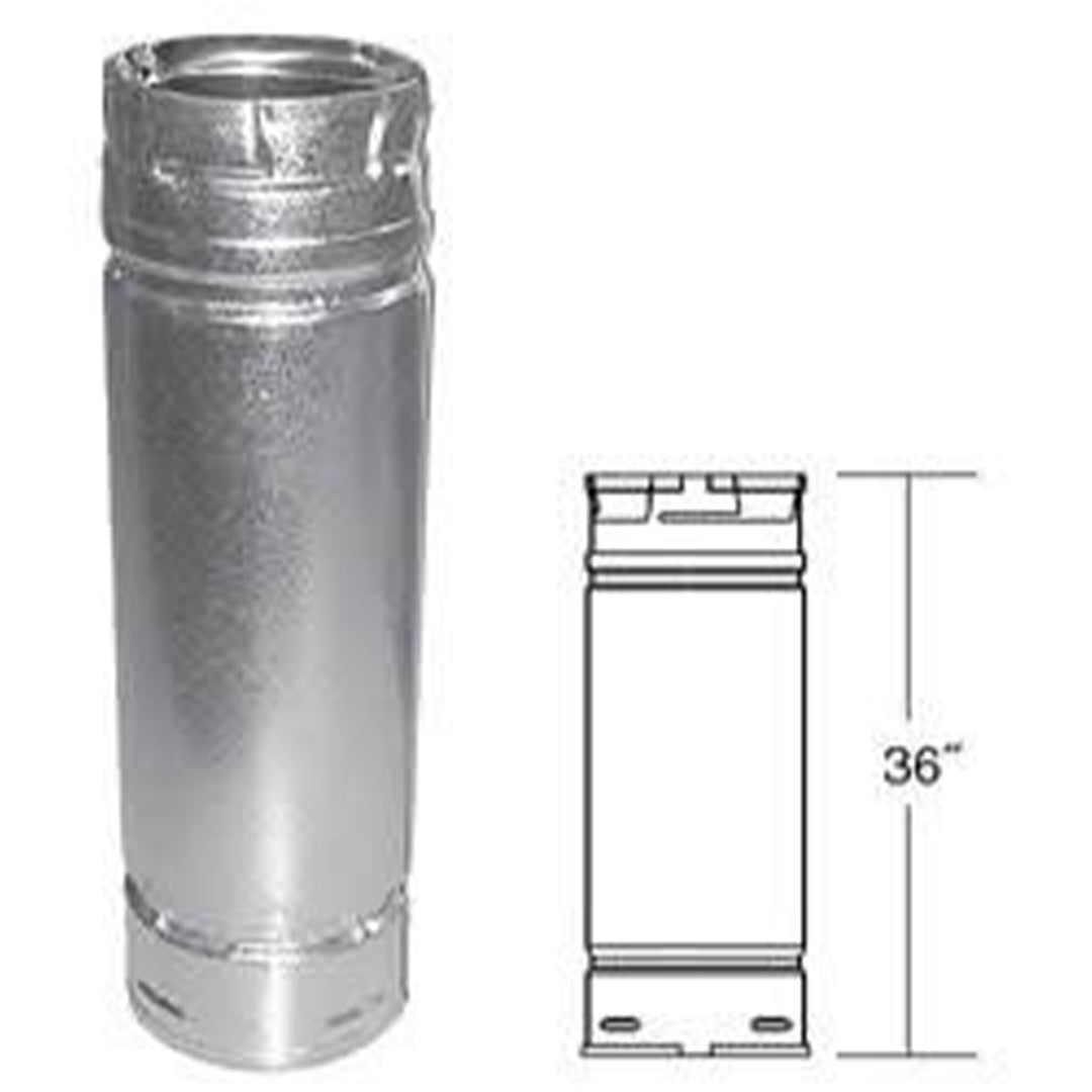 DuraVent PelletVent 36" L x 3" D Double Wall Straight Steel Stove Pipe(Open Box) - VMInnovations
