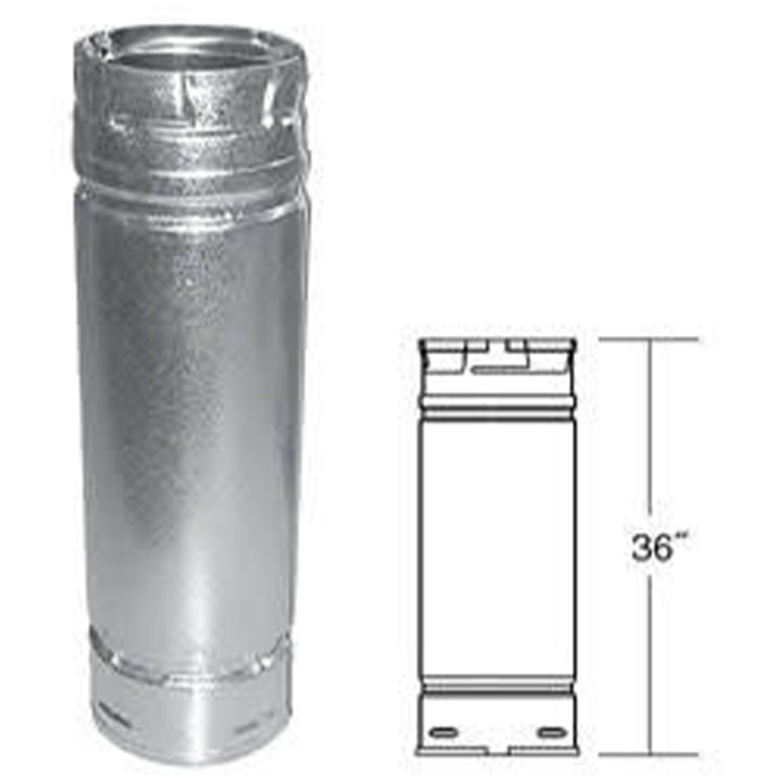 DuraVent PelletVent 36" L x 3" D Double Wall Straight Steel Stove Pipe(Open Box) - VMInnovations
