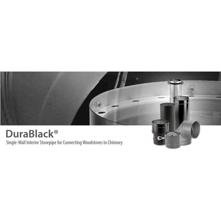 DuraBlack Single Wall Stainless Steel Stove Pipe, 24" L x 8" Diameter (Open Box) - VMInnovations