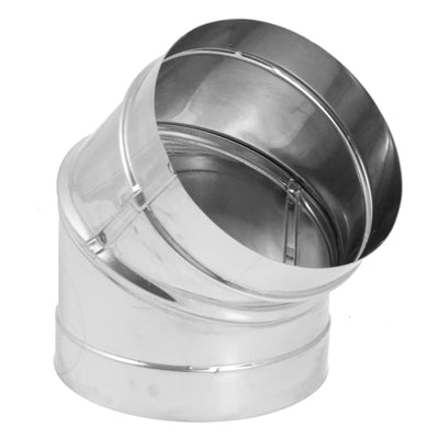 DuraVent 6" Stainless Steel Single Wall 45 Degree Elbow Stove Pipe (Open Box) - VMInnovations