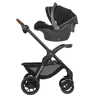 Chicco Bravo Primo Trio Quick-Fold Stroller Travel System, Springhill/Black - VMInnovations