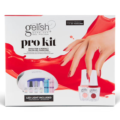 Gelish Pro Kit Salon Professional LED Light Gel Soak Off Nail Polish Set, 15 mL