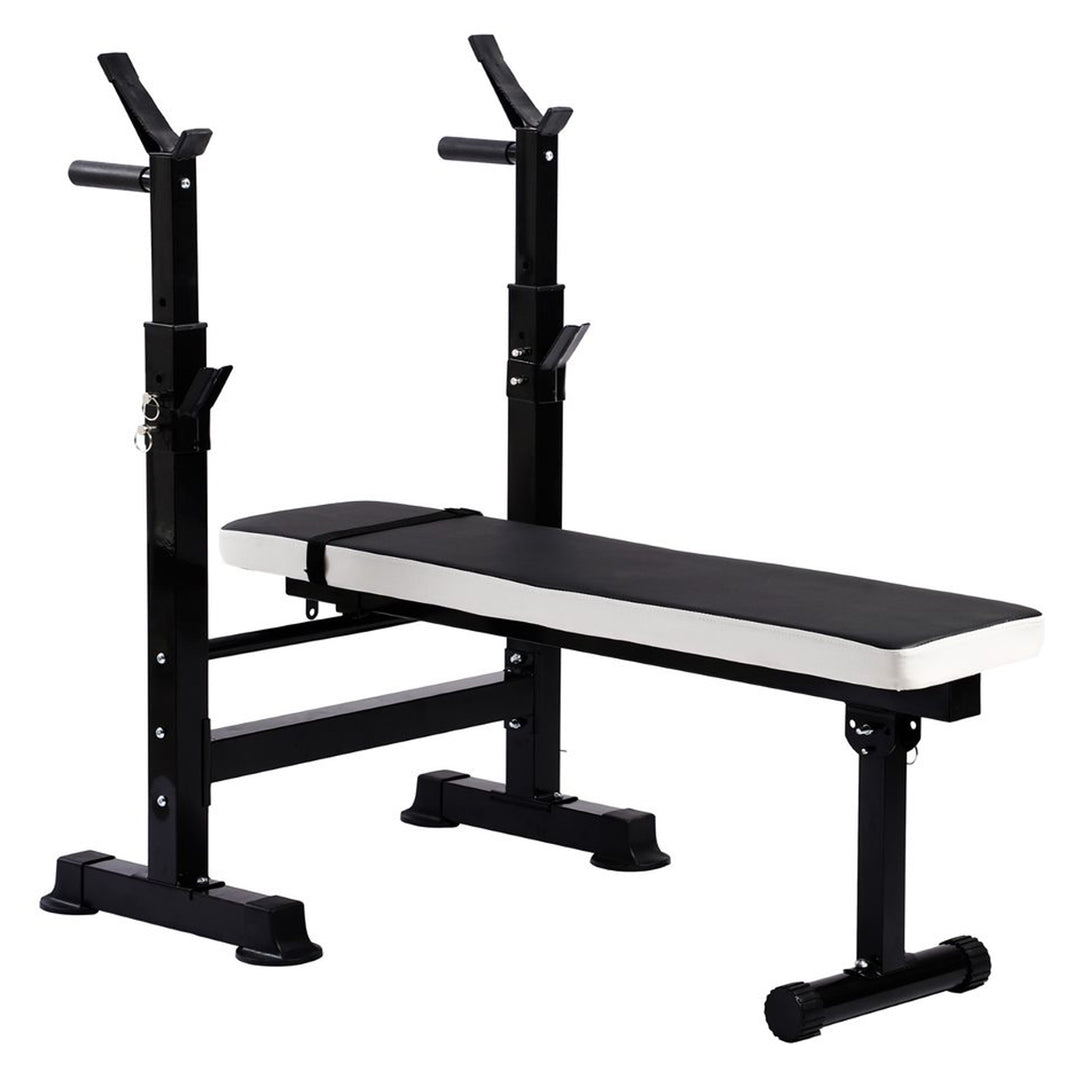 Adjustable Strength Training Workout Station, Black & White (Open Box)