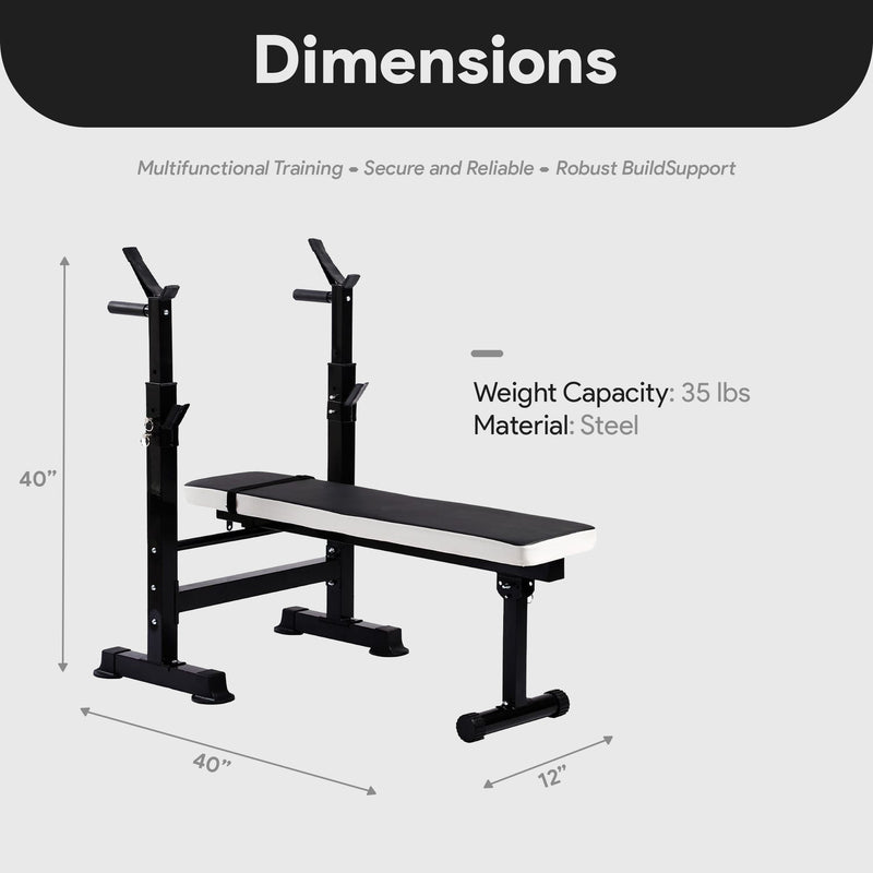 BalanceFrom Fitness Adjustable Strength Training Workout Station, Black & White