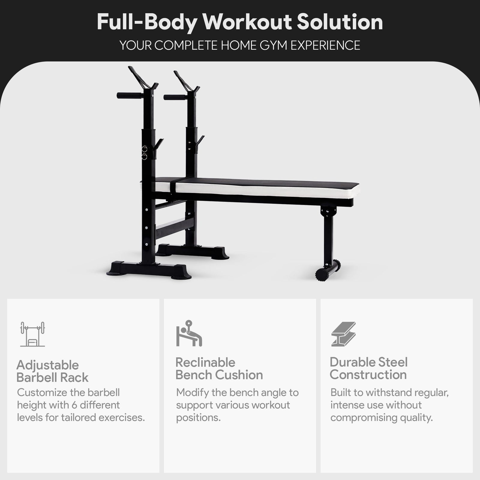 BalanceFrom Fitness Adjustable Strength Training Workout Station, Black (Used) - VMInnovations