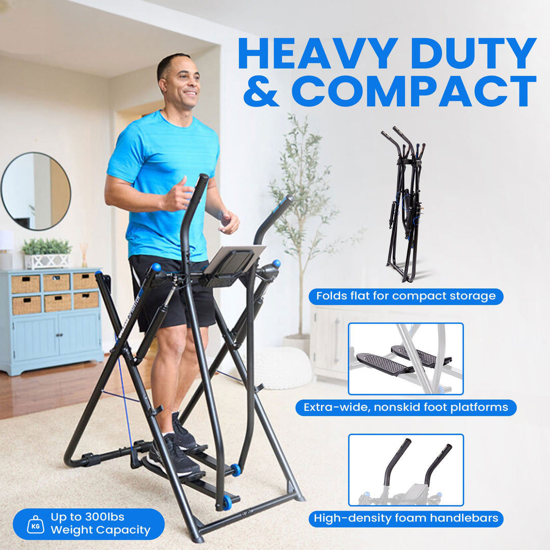 Gazelle Sprinter Low Impact Exercise Machine with Grip Pulse Fitness Tracker