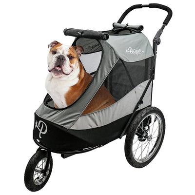 Petique Trailblazer Medium-Sized Ventilated Pet Jogger Dog or Cat Stroller, Gray