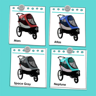 Petique Trailblazer Medium-Sized Ventilated Pet Jogger Dog or Cat Stroller, Gray